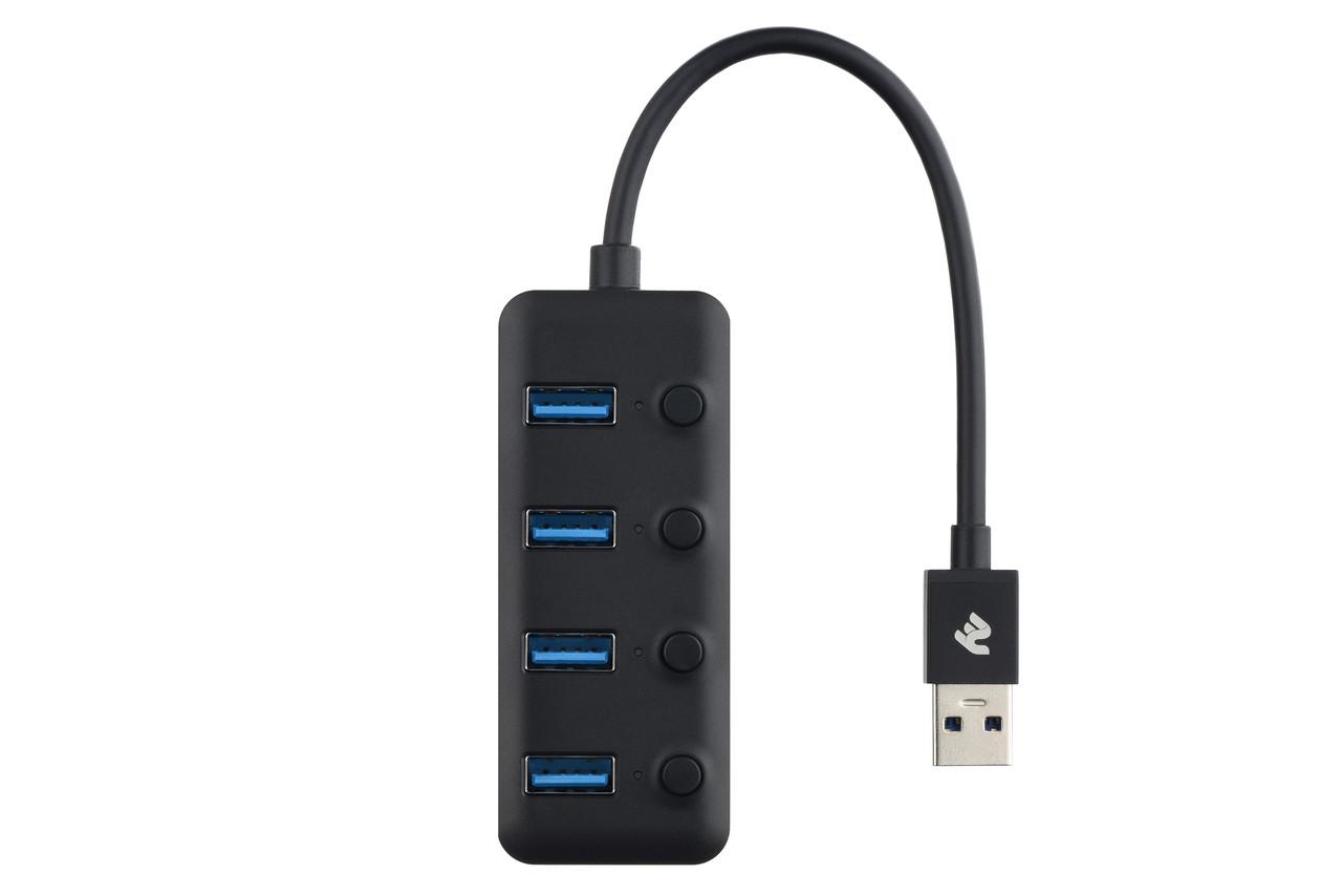 Хаб USB на 4 порти 2E W1405 USB-A to USB 3.0 Black (iz16212)