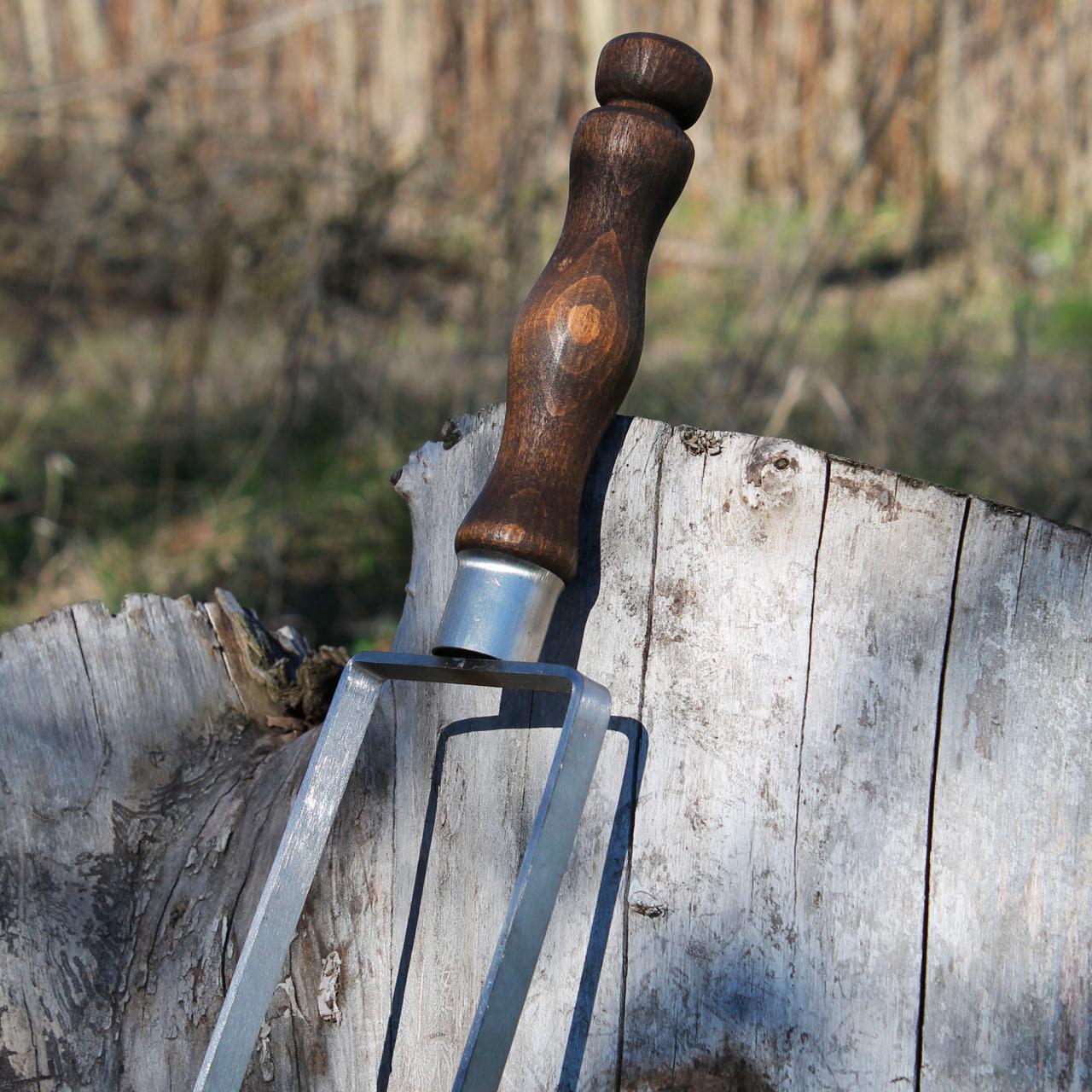 Шампур подвійний з дерев'яною ручкою 630x12x3 мм (17656704) - фото 3 Шампур подвійний з дерев'яною ручкою 630x12x3 мм (17656704) - фото 3