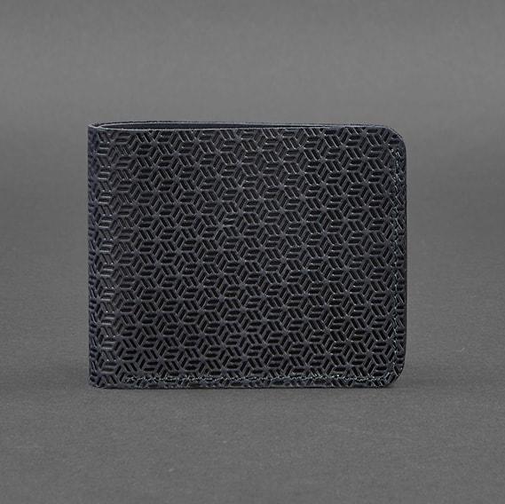 Портмоне мужское кожевеное 4.1 4 кармана Карбон Синий (A-026203) - фото 6