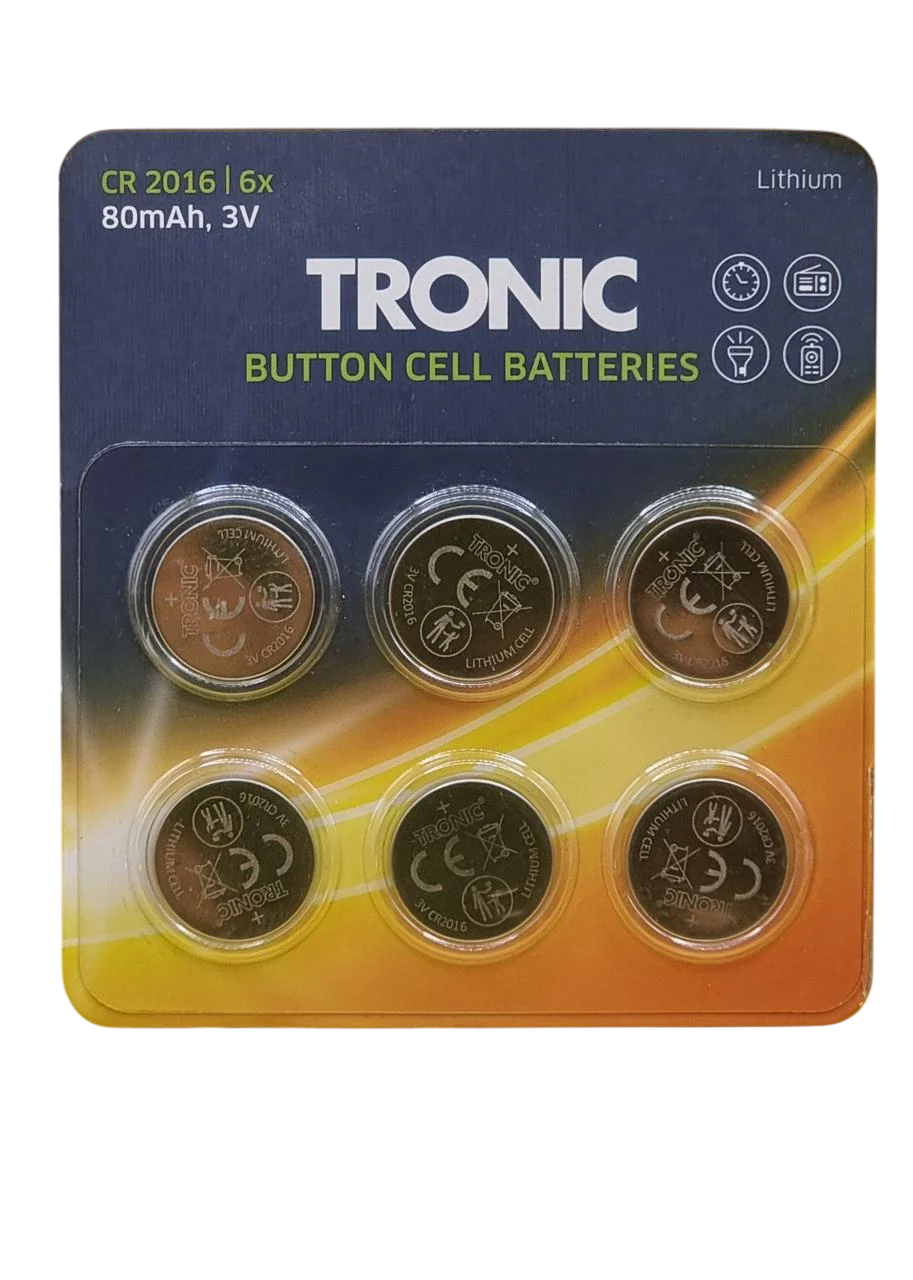 Батарейки пігулки Tronic CR 2016 Lithium 3V 2028 6 шт. (2633664922)