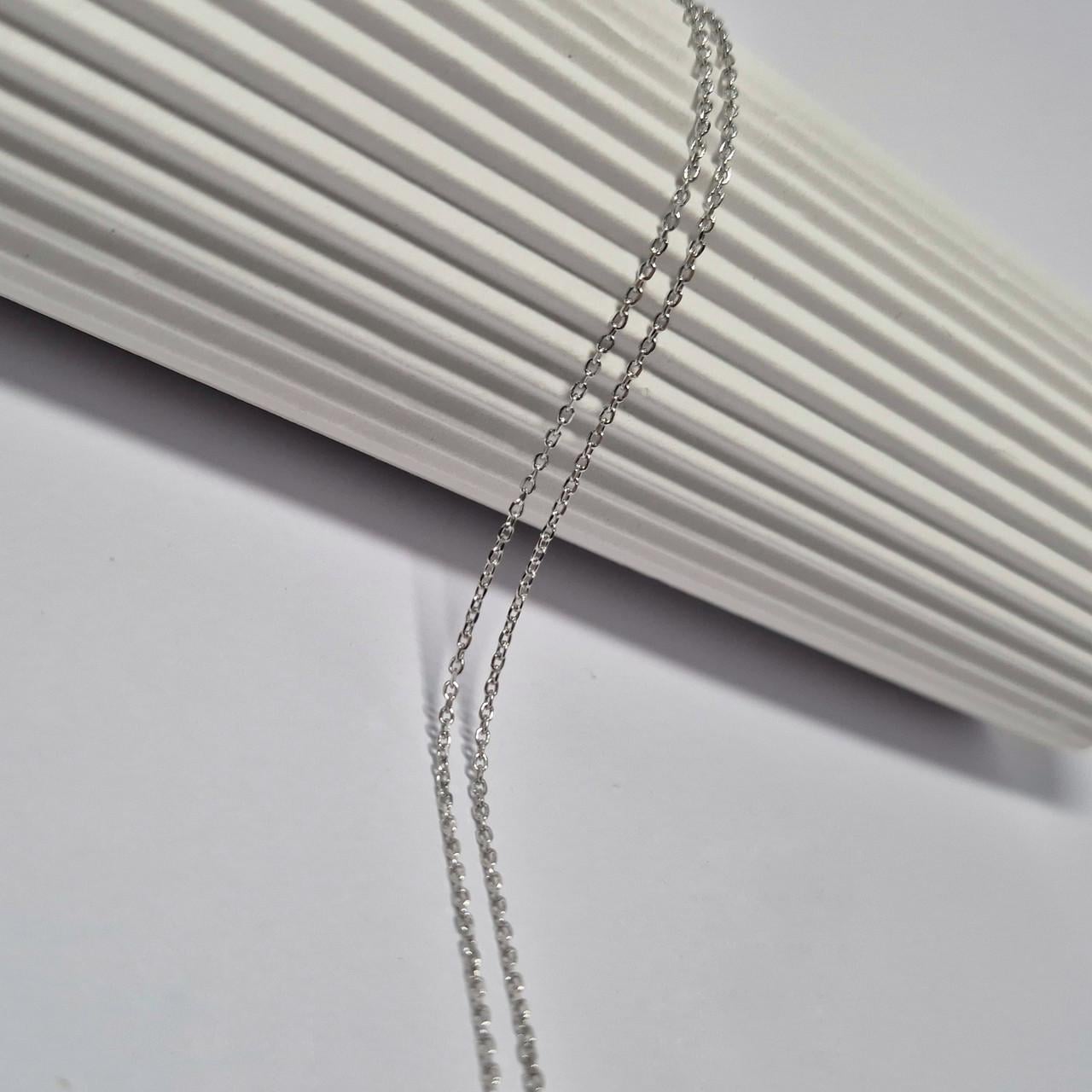 Срібний тонкий ланцюжок Якір 45 см срібло 925 проби родоване 1,6 г (863р1/45)