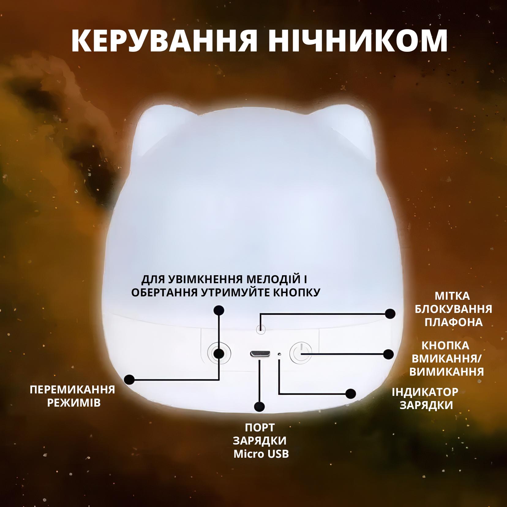 Ночник-проектор детский Мишка с 6 вариантами проекций - фото 4