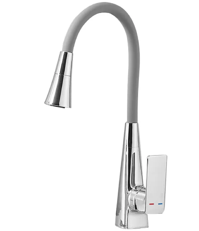 Змішувач для кухні MIXXUS Etna 014-T NUT Refl.Grey Хром/силіконовий вилив Сірий (MI8420)