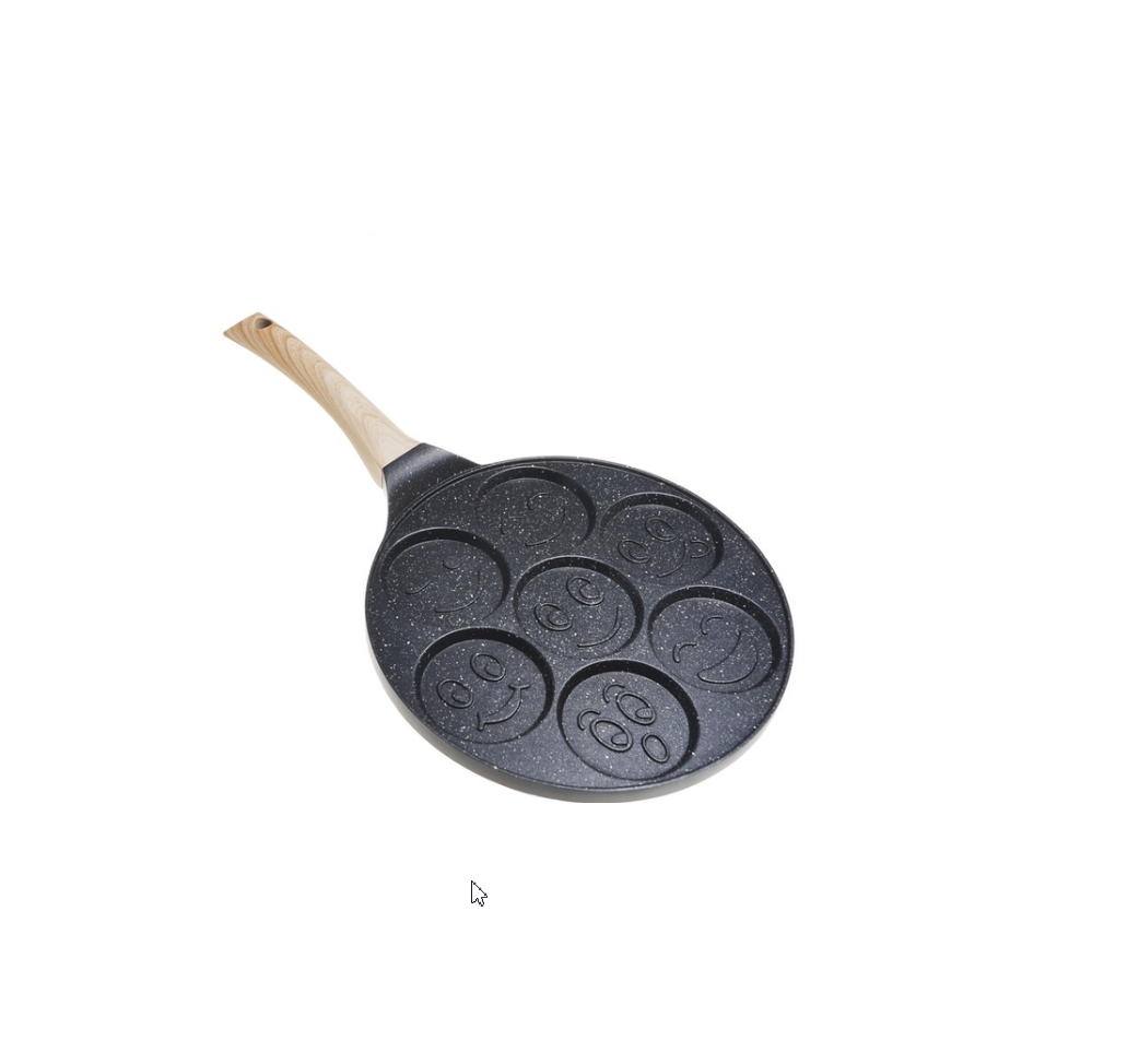 Сковорода для панкейков Kamille Vizo Смайлики с антипригарным покрытием 26 см (4213)