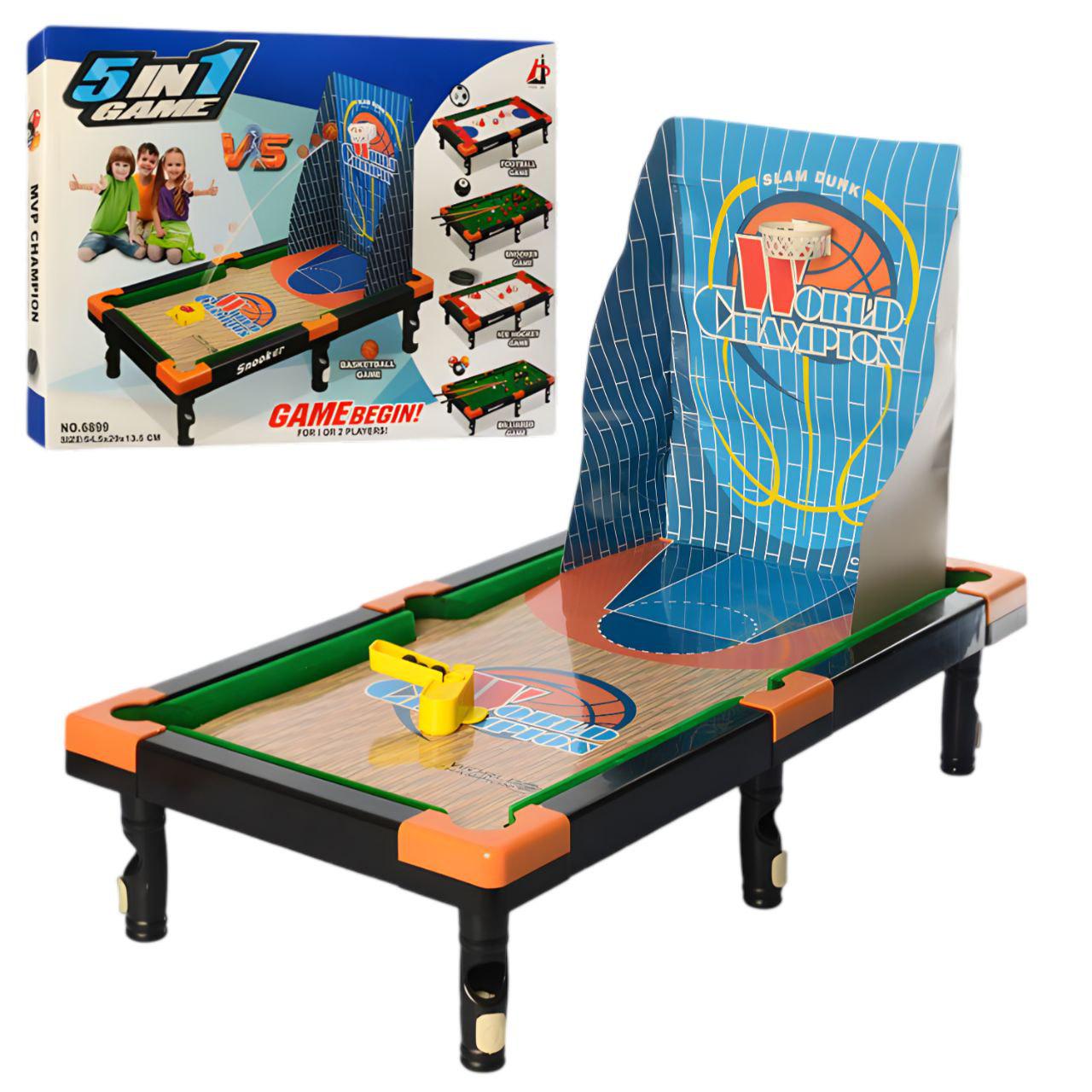 Настільна гра 5в1 на ніжках 6899 більярд/футбол/хокей/баскетбол (26138967)