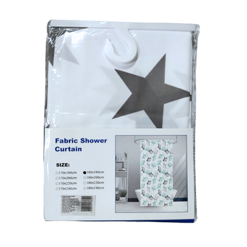 Штора для ванної кімнати Stenson PE Зірки з кільцями 180x180 см (H12503)