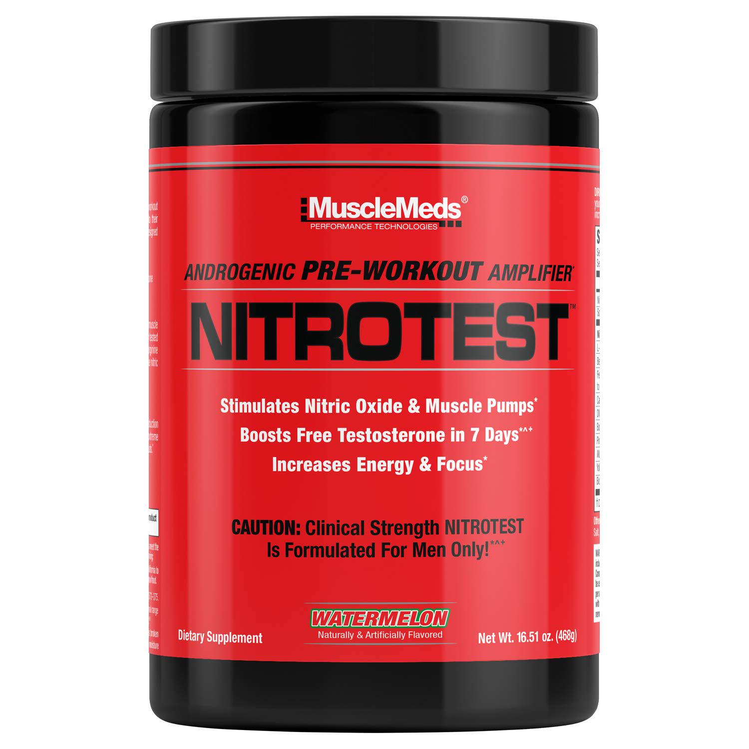 Предтренировочный комплекс MuscleMeds Nitrotest Androgenic Pre-Workout Amplifier watermelon 468 г (00000038268)