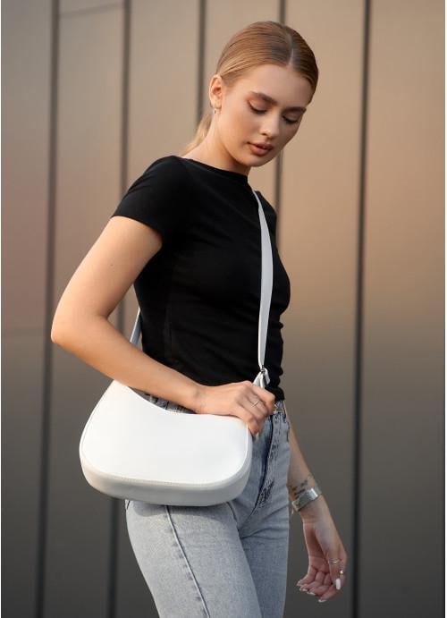 Жіноча сумка крос-боді Sambag з екошкіри Білий (1074029716)