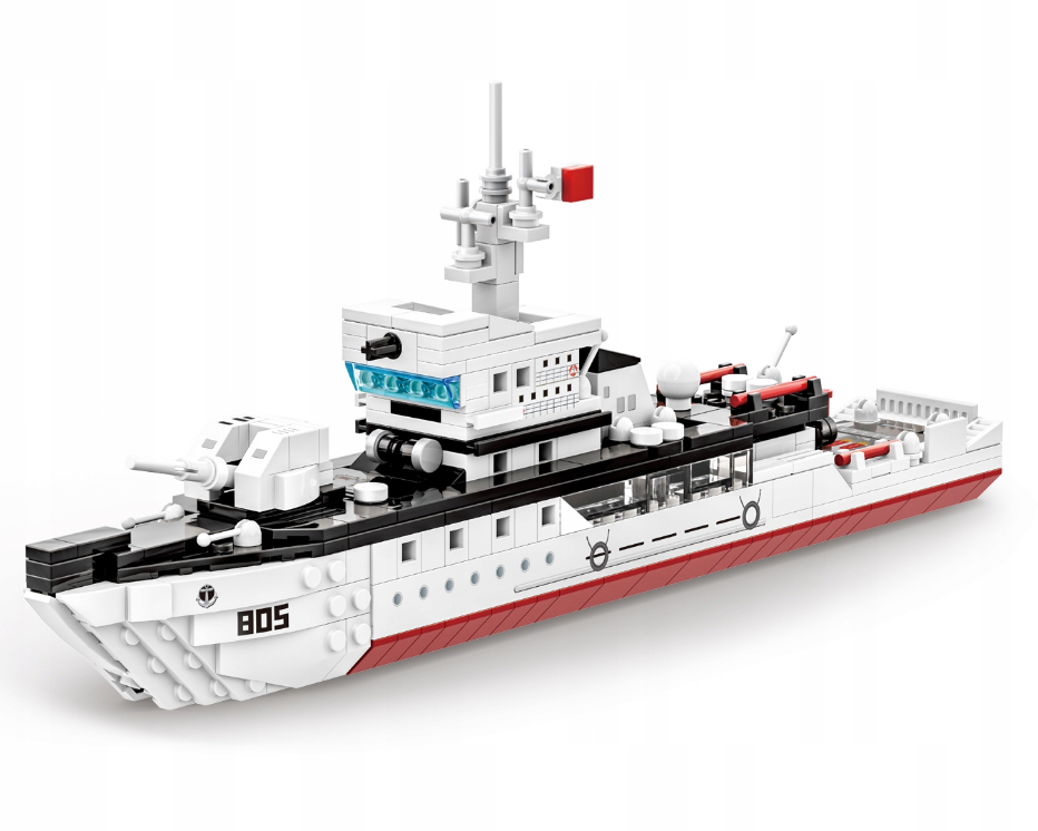 Конструктор детский Wange Type 081 Военный корабль минный тральщик 380 дет. (3523)