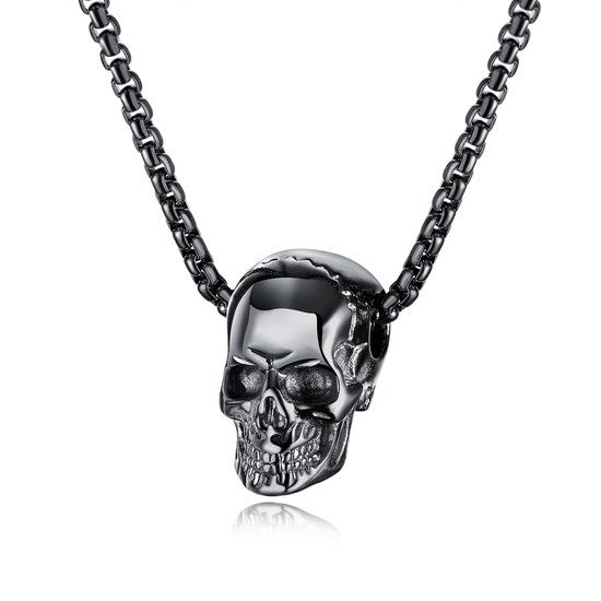 Колье из нержавеющей медицинской стали Black skull