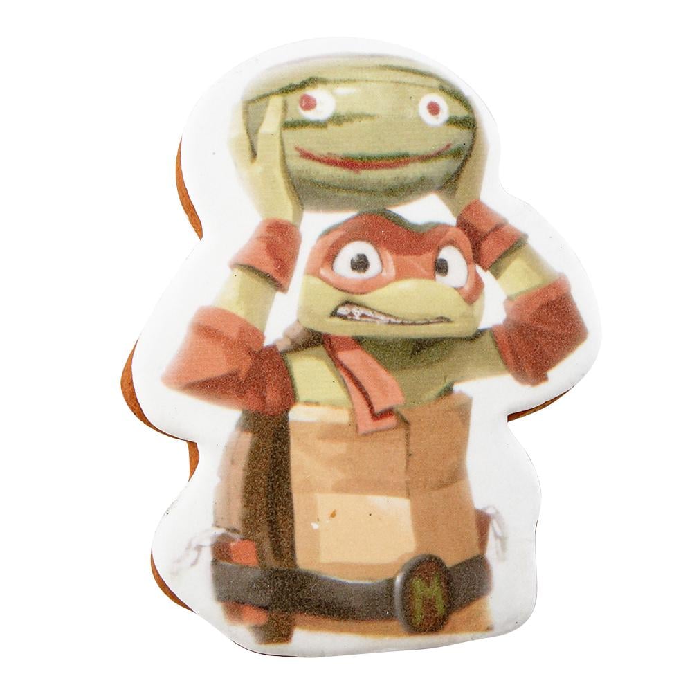 Пряник с принтом Крафт Печенье Подростки-мутанты Черепашки-ниндзя Микеланджело с арбузом 45 г