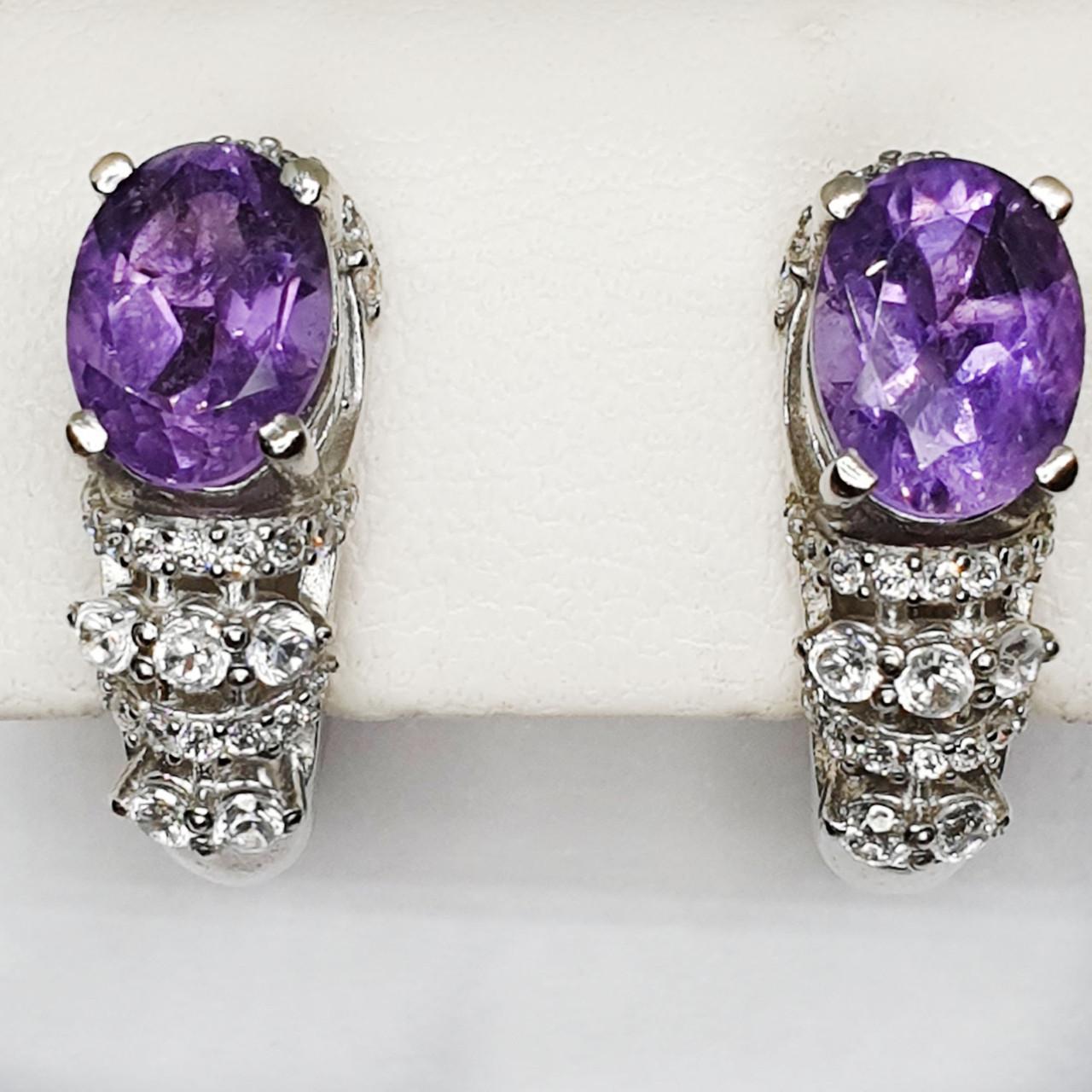 Серьги серебряные с аметистом Марита 4,61 г (1420828545)