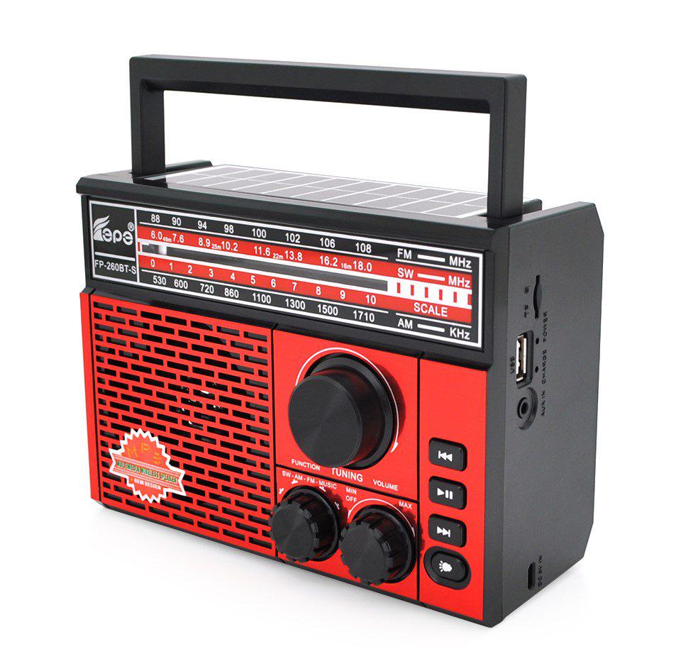 Радіоприймач з ліхтариком VOLTRONIC FP260BTS акумулятор на сонячних батареях