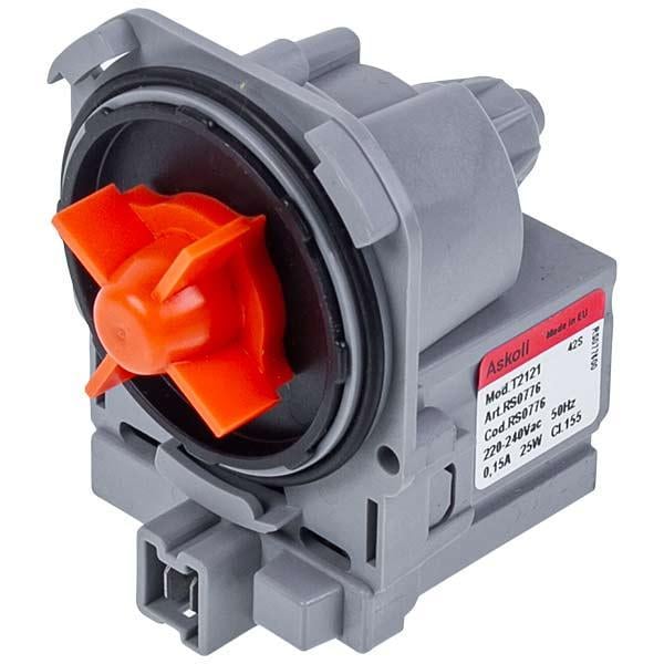 Помпа для пральної машини Askoll 49023062 25 Вт T2121 контакти спарені спереду на 3 клямки (00000044369)