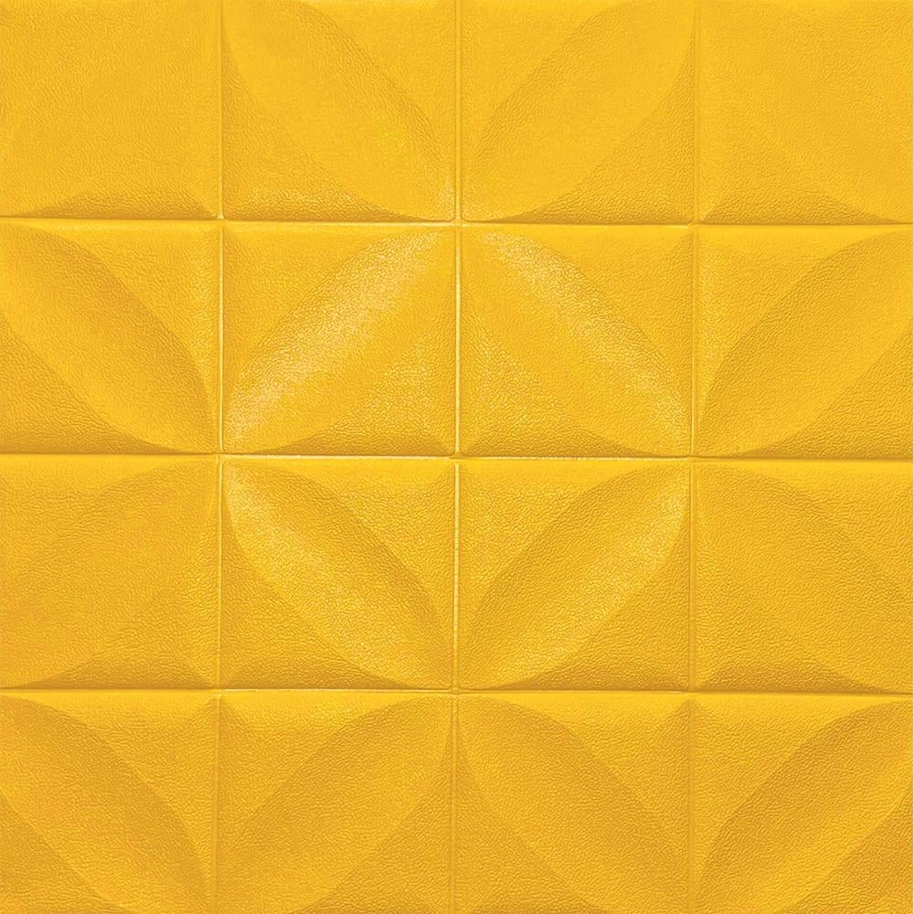 3D-панель самоклеющаяся Sticker Wall Желтые ромбы 700х700х8 мм (Панель-199)