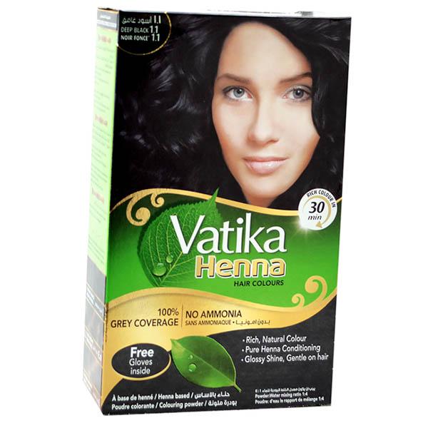 Краска для волосся Dabur Vatika Henna Hair Colours на основі хні 60 г 1,1 Глибокий чорний (43634074)