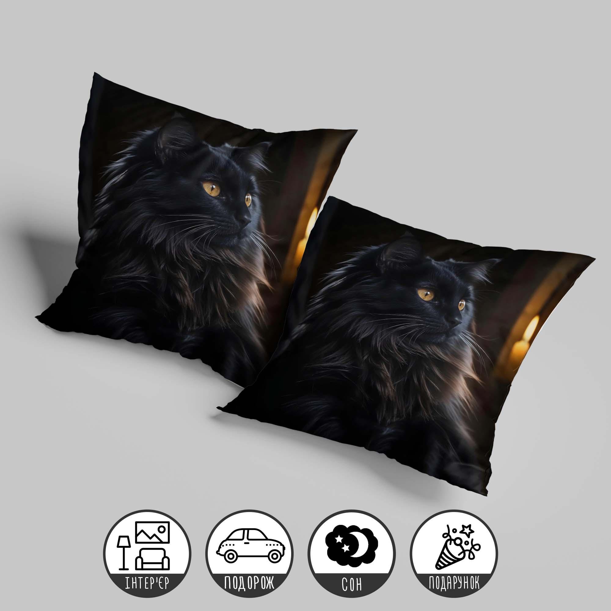 Подушка декоративная "Мистический кот" 33х33 см (1308733UA) - фото 2