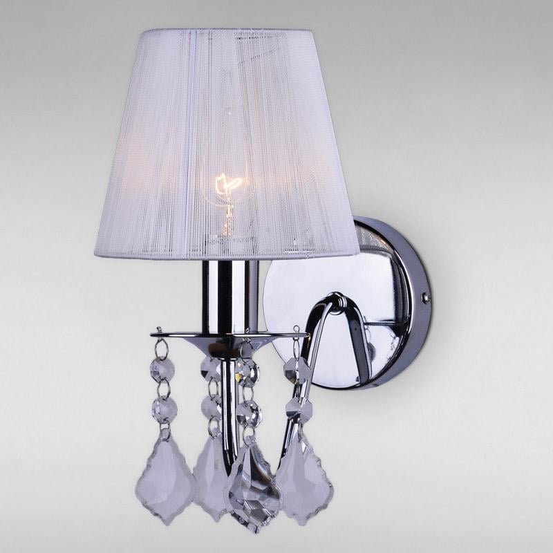 Бра настенное Light House LS-11489WH-1 WH с абажуром на одну лампу Хром/Белый