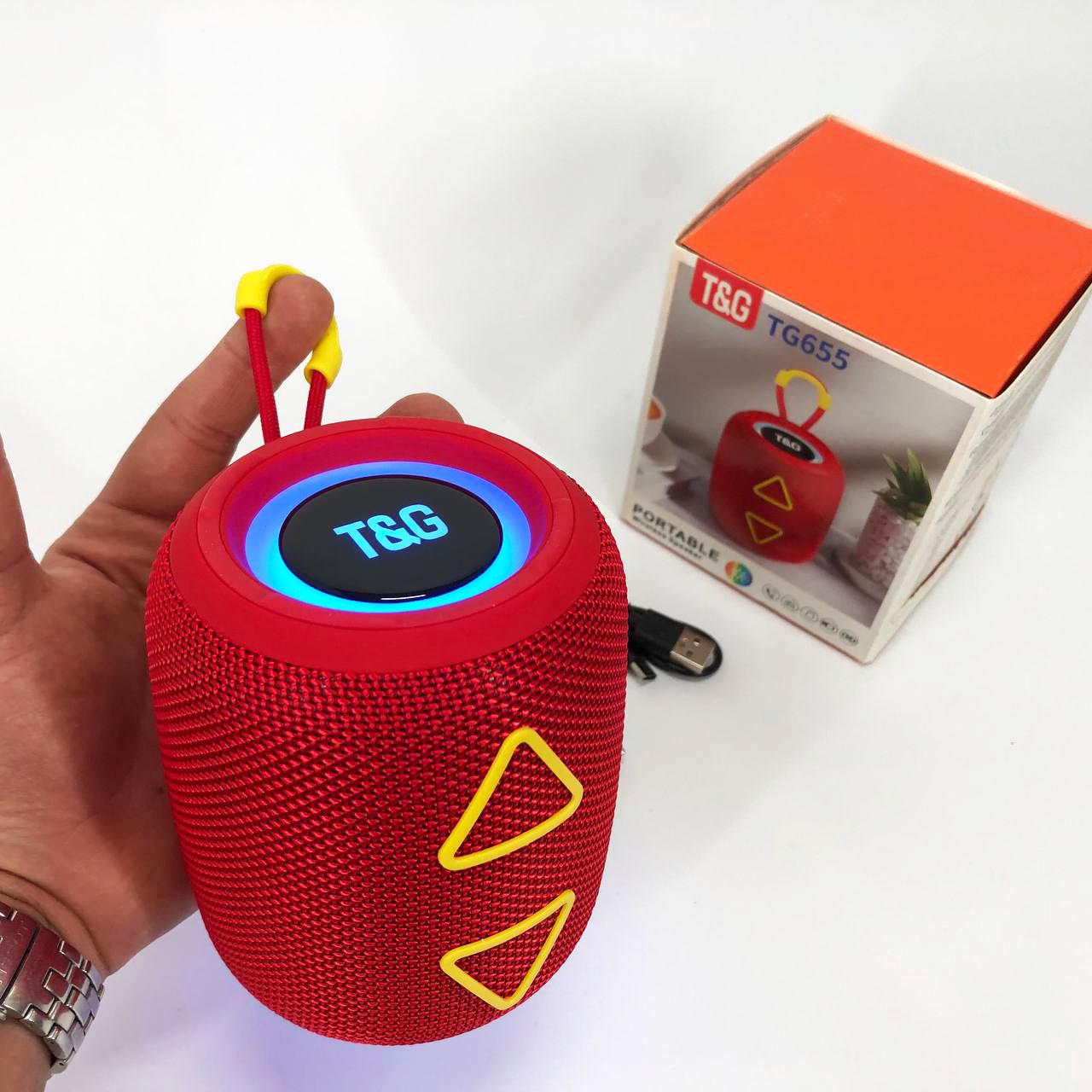 Колонка портативна з RGB підсвічуванням та ремінцем TG655 5W Червоний - фото 3 Колонка портативна з RGB підсвічуванням та ремінцем TG655 5W Червоний - фото 3