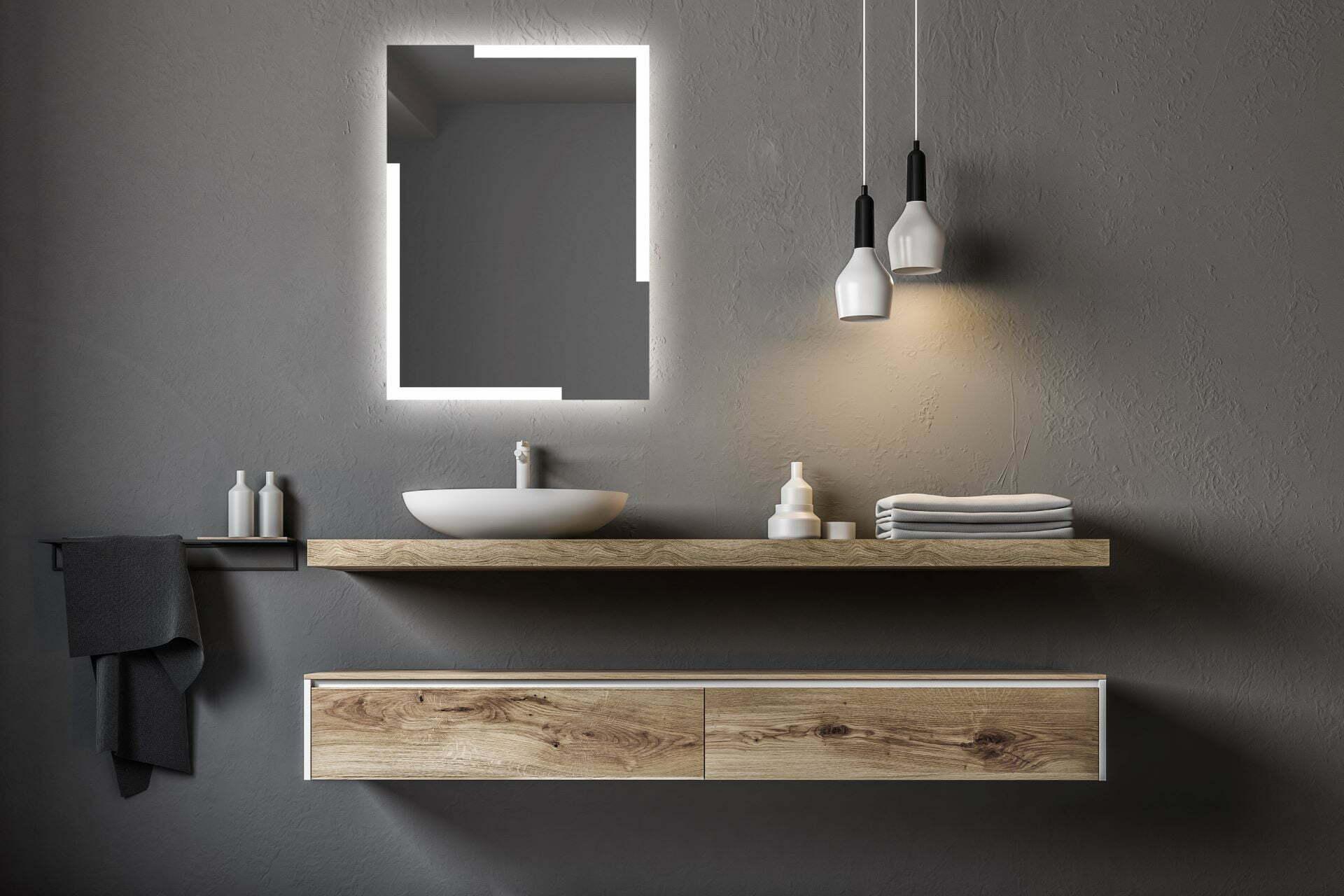 Зеркало Dim Dzerkal OLBIO с LED-подсветкой 80х60 см (8331)