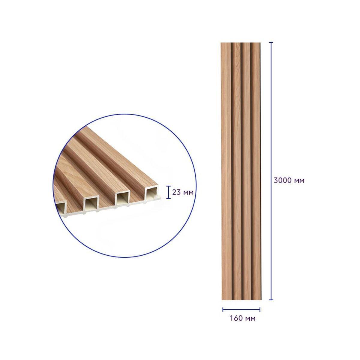 Рельс декоративный WPC стеновой 3000х160х23 мм Вишня (SW-00001857) - фото 3 Рельс декоративный WPC стеновой 3000х160х23 мм Вишня (SW-00001857) - фото 3