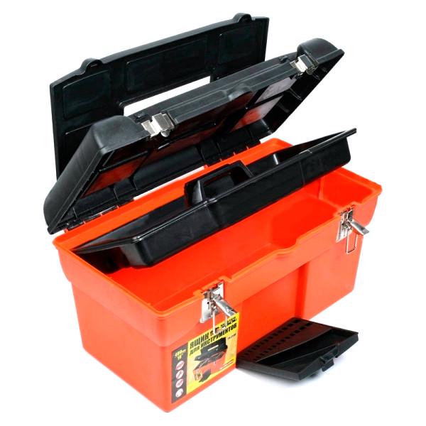 Ящик для инструмента MasterTool 16,5" 420х225х210 мм с металлическими замками (79-2105)