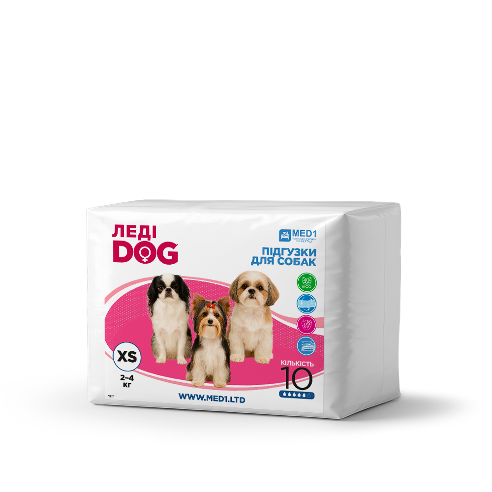 Підгузки для собак Леді Дог XS 10 шт. (MED1-LD-XS)