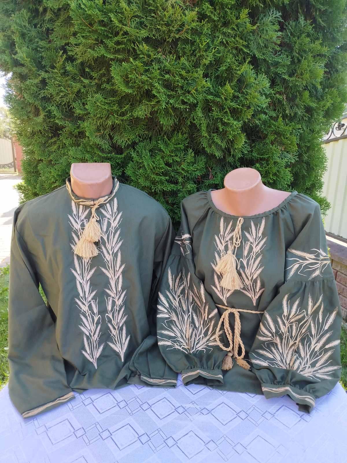 Вишиванки для пари Колосок р. 54 Зелений (29378347)