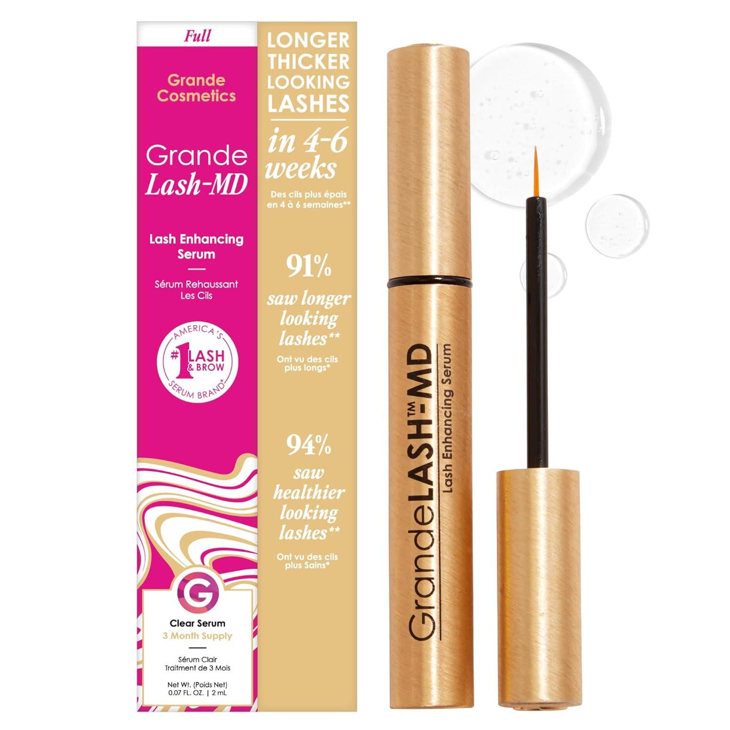 Сыворотка для роста и укрепления ресниц Grande Cosmetics GrandeLASH-MD с пептидами и витаминами 2 мл (84324610023)
