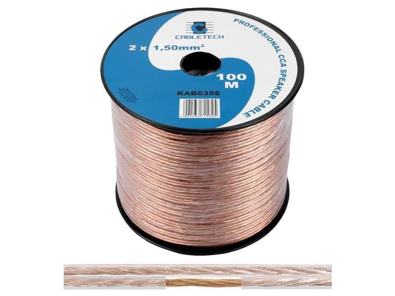 Кабель акустический Cabletech KAB-0358 2 жилы 1,5 мм2 CCA 100 м Прозрачный (1287996979) - фото 2 Кабель акустический Cabletech KAB-0358 2 жилы 1,5 мм2 CCA 100 м Прозрачный (1287996979) - фото 2