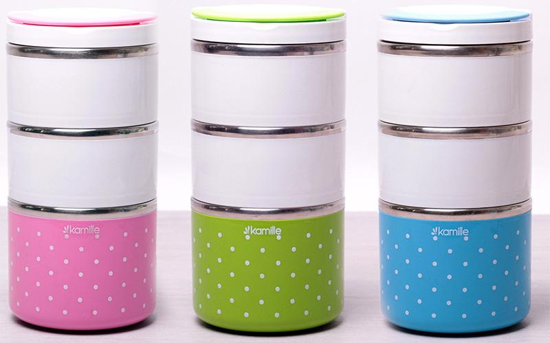 Ланч-бокс Kamille Priori на 3 емкости 1480 мл 11х23.5 см