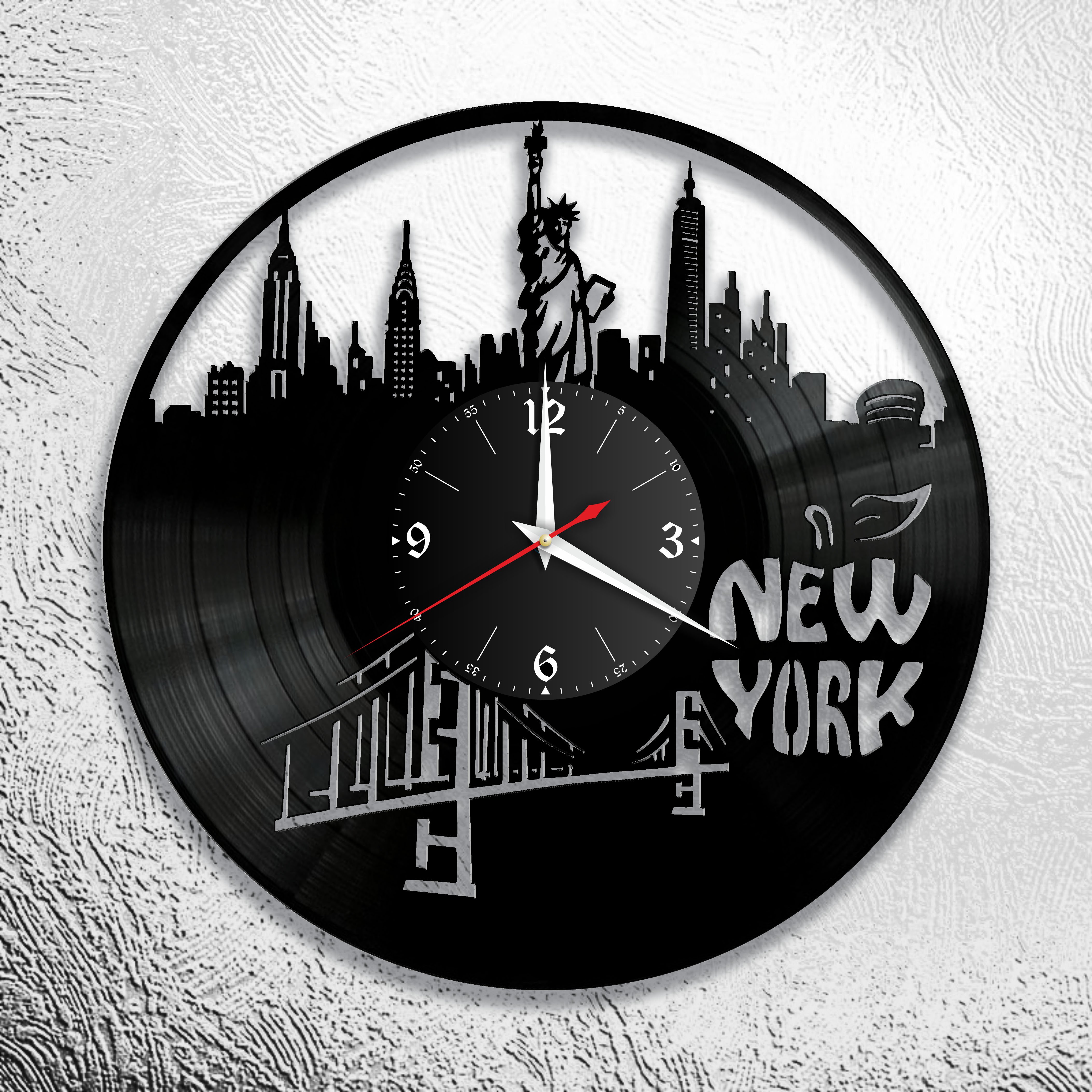 Часы настенные New York 0943 из виниловой пластинки