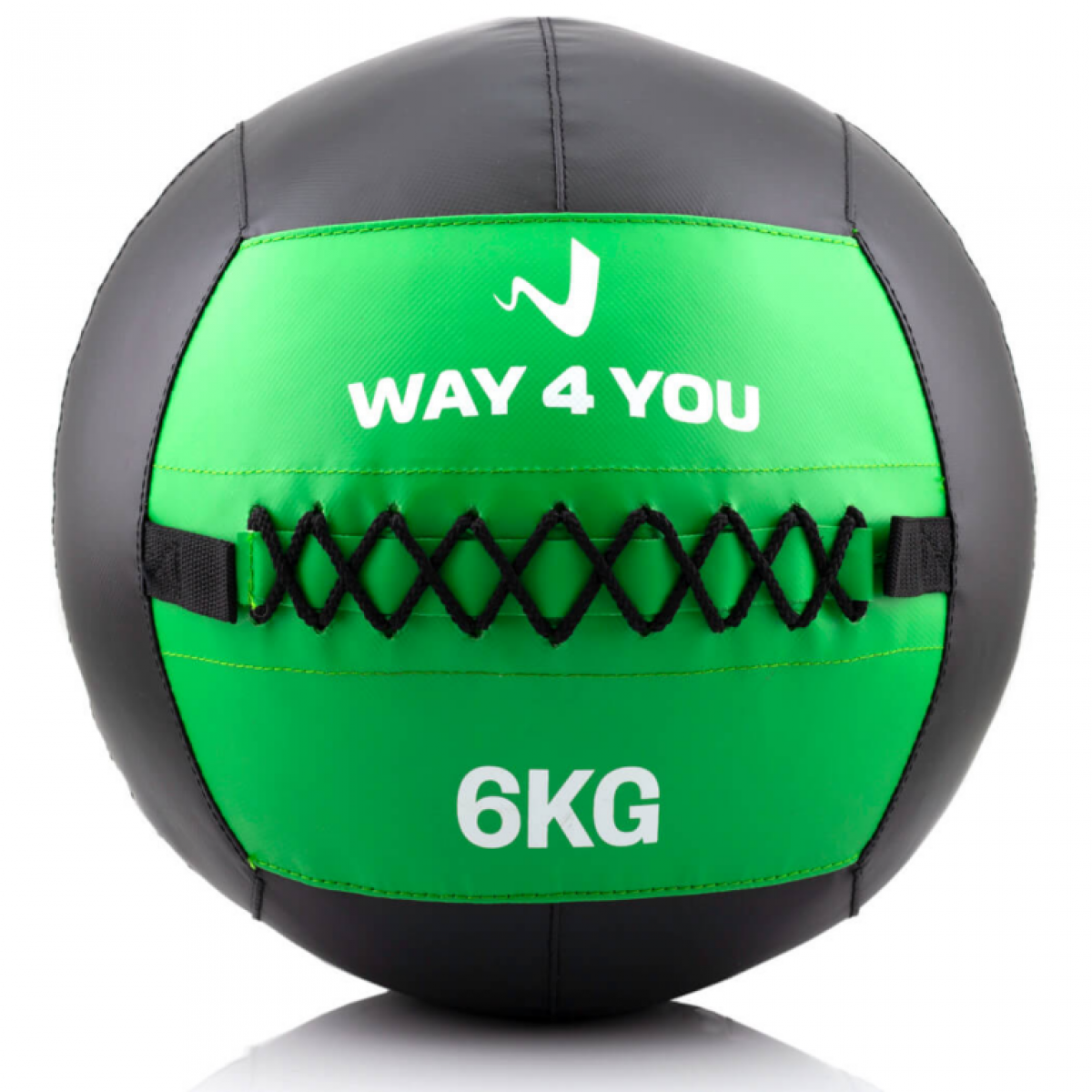 Медбол Way4you 6 кг Черно-Зеленый (w40146)