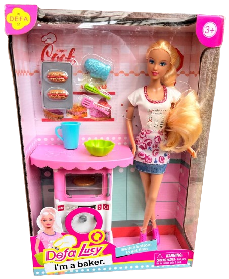 Кукла на кухне Defa Lucy с духовой печью и посудой (8421)