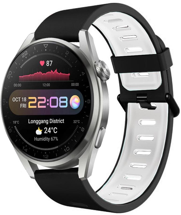 Ремінець Traf для Huawei Watch 3 Pro Black/White (22550) - фото 1 Ремінець Traf для Huawei Watch 3 Pro Black/White (22550) - фото 1