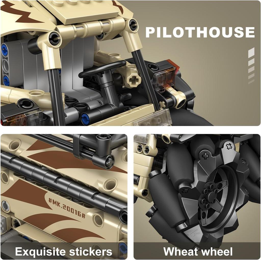 Конструктор-машина на радиоуправлении MOULD KING Mecanum внедорожник 617 дет. (20016) - фото 7 Конструктор-машина на радиоуправлении MOULD KING Mecanum внедорожник 617 дет. (20016) - фото 7