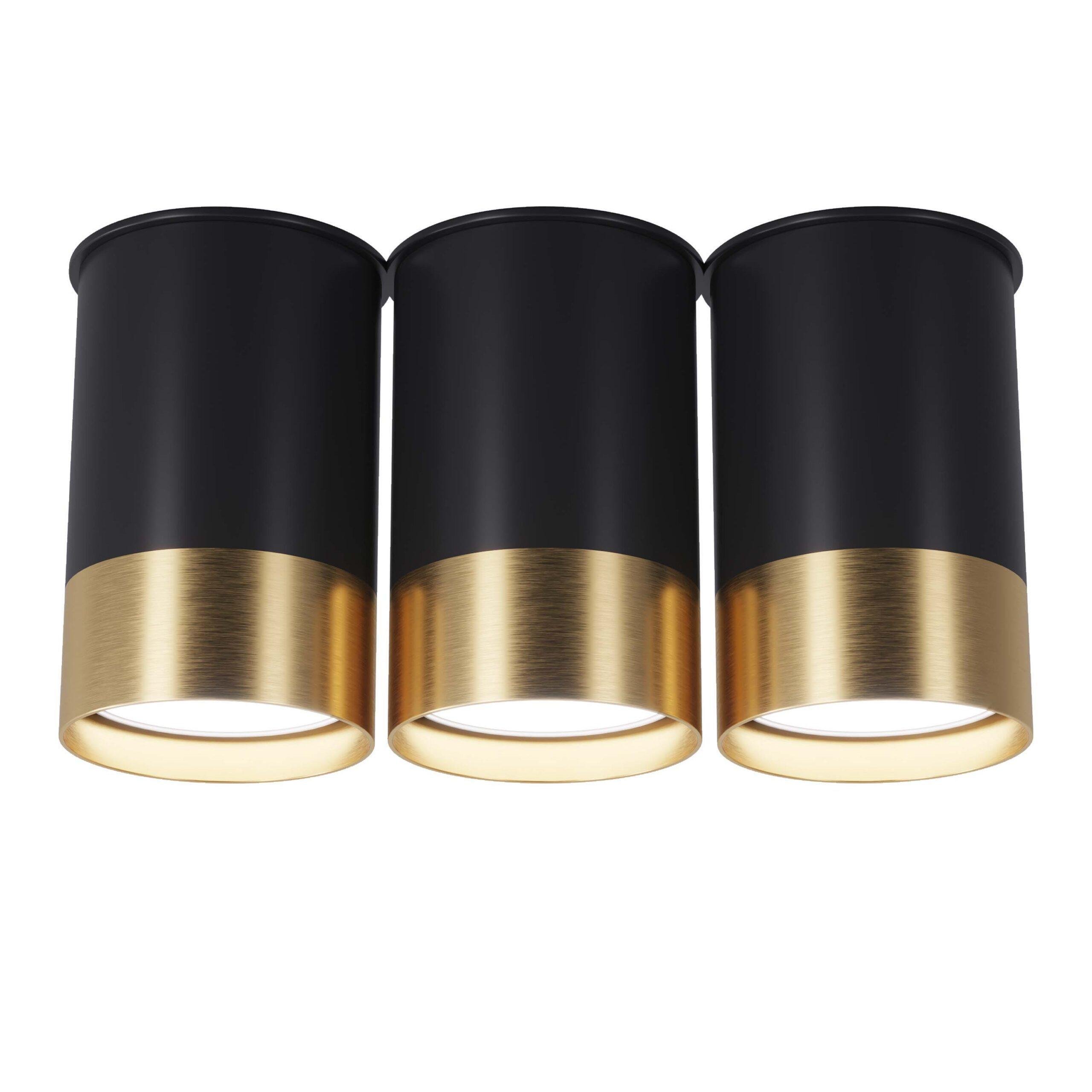 Точечный спот BP тройной Black/White Gold (25606-1)