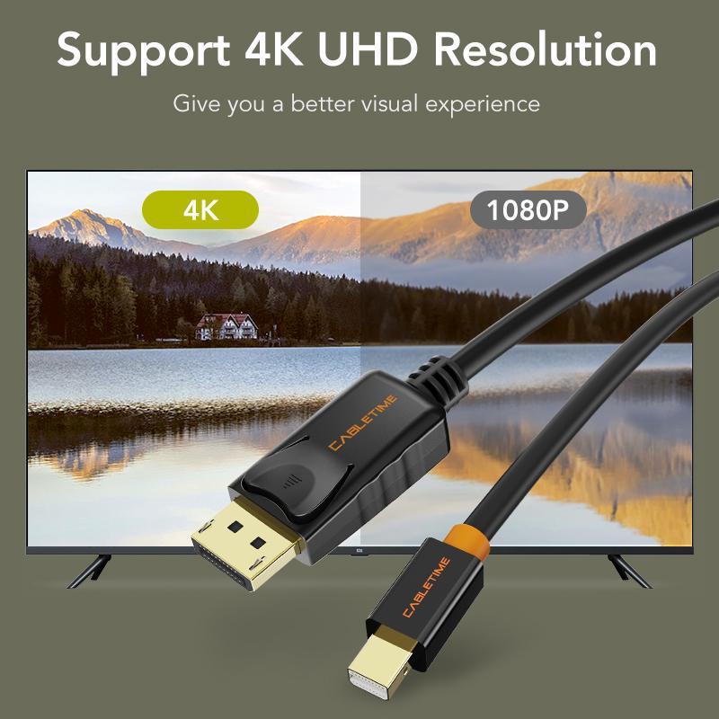 Кабель Сabletime Mini DisplayPort - DisplayPort 2 м 4K (CD49L) - фото 3