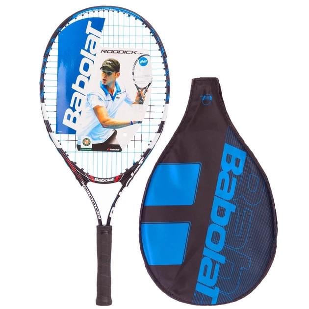 Ракетка для большого юниорского тенниса Babolat RODDICK UNIOR 125 Черный/Голубой (140107-146) Ракетка для большого юниорского тенниса Babolat RODDICK UNIOR 125 Черный/Голубой (140107-146)