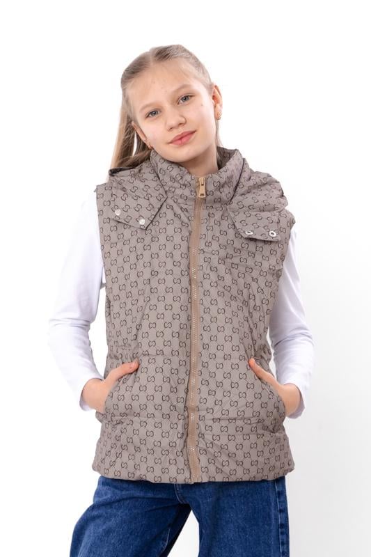 Жилетка для дівчинки з принтом та капюшоном Носи Своє р. 11 Капучино (17350) Жилетка для дівчинки з принтом та капюшоном Носи Своє р. 11 Капучино (17350)