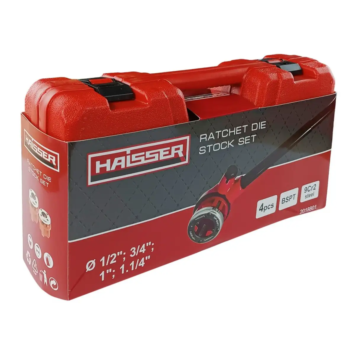Набір клупів з тріскачкою Haisser 1/2" 3/4" 1" 1.1/4" 4 шт.(133147) - фото 4