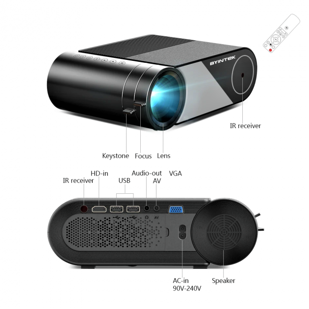 Проектор мини мультимедийный Full HD Led Projector YG550 WiFi со встроенным стерео-динамиком - фото 2