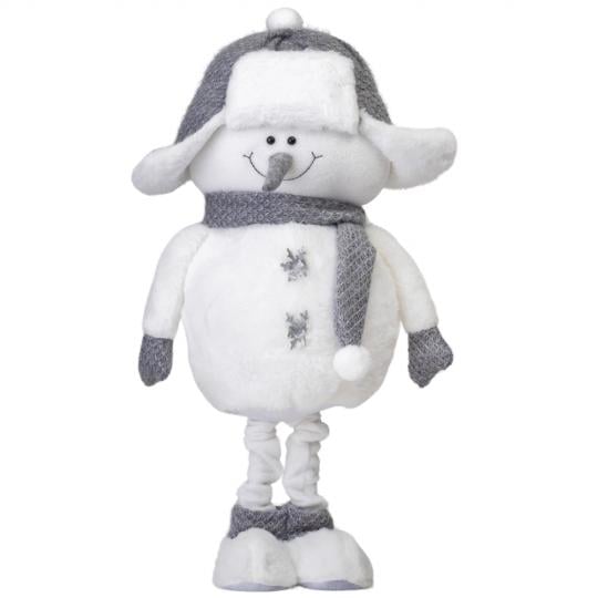 Фигурка новогодняя декоративная телескопическая Снеговик из текстиля 68 см Белый (150-81-6023-002)