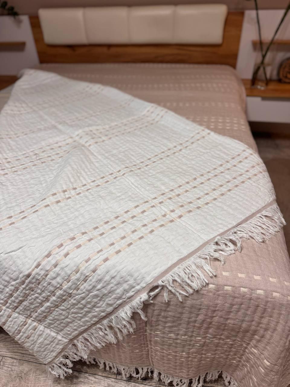 Плед хлопковый евро 200х230 Кофейный (Д-muslin-2025-005-02) - фото 3