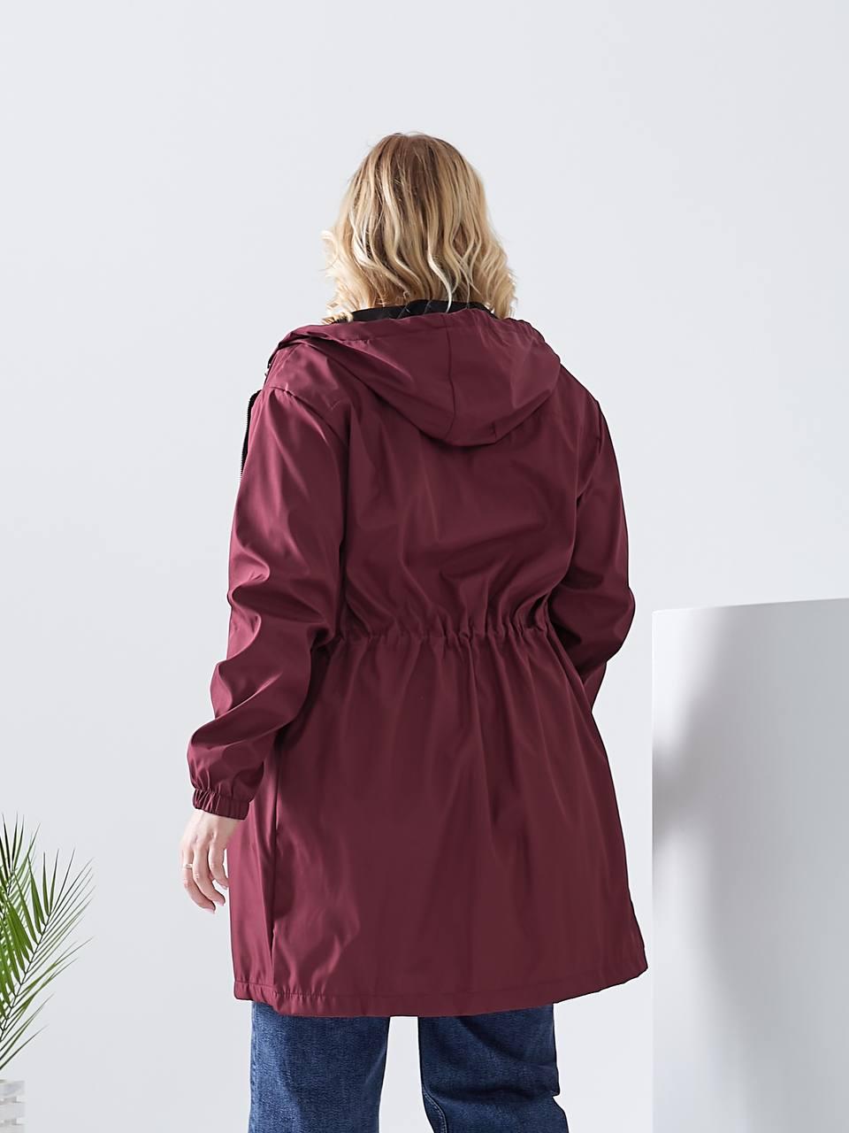 Плащ демісезонний Aiza А102 з капюшоном р. 46-48 Бордовий - фото 4 Плащ демісезонний Aiza А102 з капюшоном р. 46-48 Бордовий - фото 4