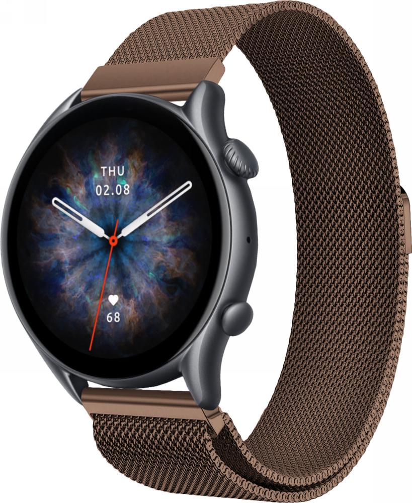 Ремешок Миланская Петля Milano для Amazfit GTR 3 Pro Brown (24019)