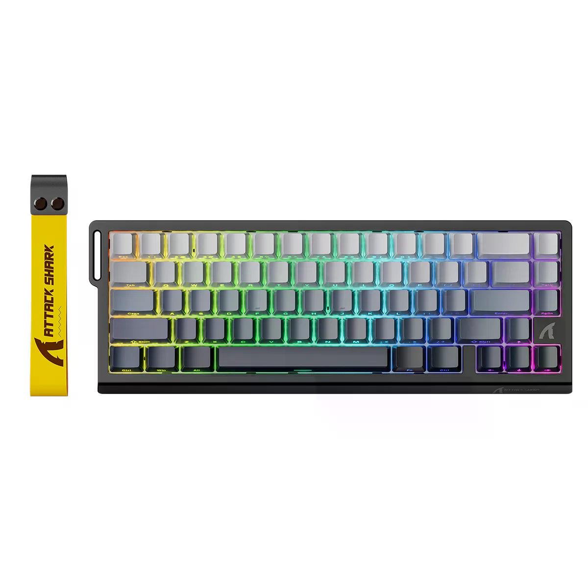 Клавіатура ігрова attack shark X68 HE 8000HZ на магнітних світильниках Чорно-білий (26484175)