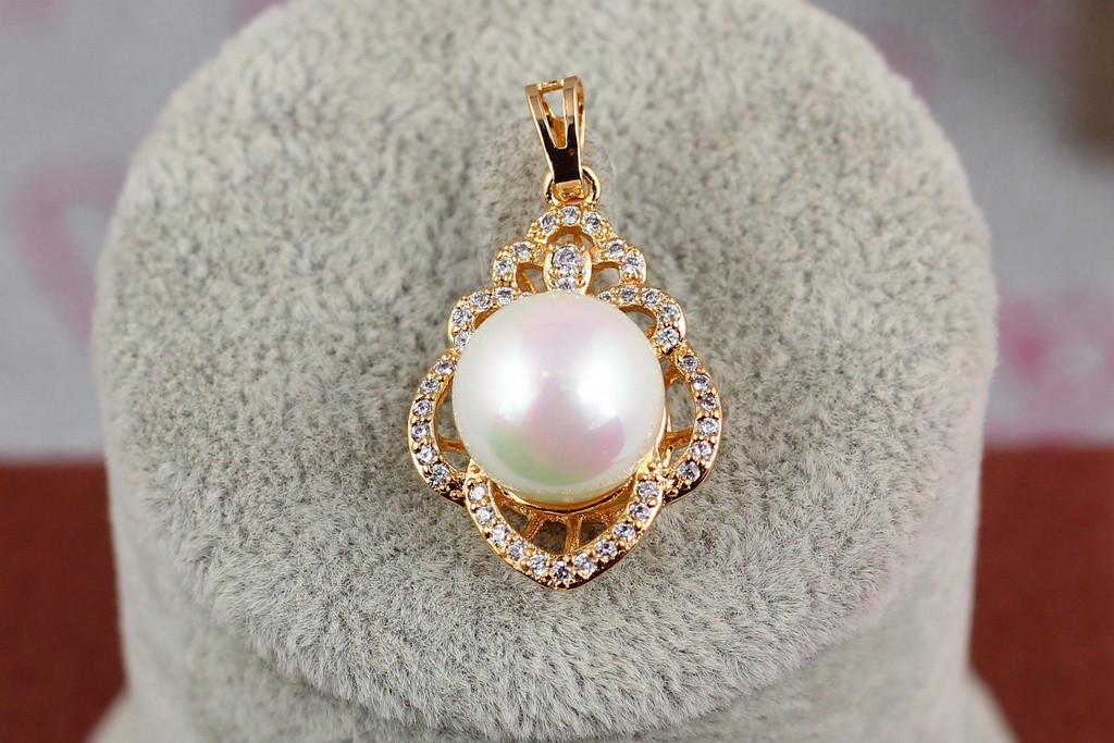 Кулон Xuping Jewelry Версаль с жемчугом 2,5 см Золотистый (2442073420)