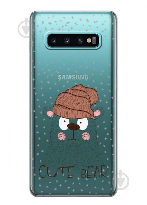 Чехол iSwag для Samsung Galaxy S10 Медведь (H372)