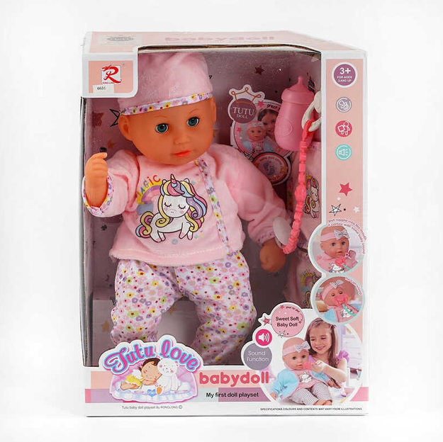 Пупс Ron Long 6631 Tutu Doll характерні для малюків звуки/аксесуари/м'яке тіло/в коробці